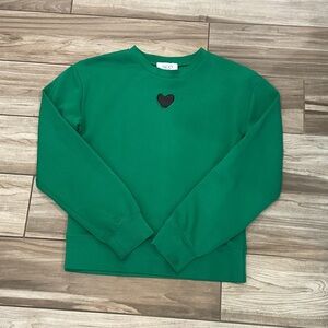 Noo Green Heart Patch Crewneck Sweatshirt